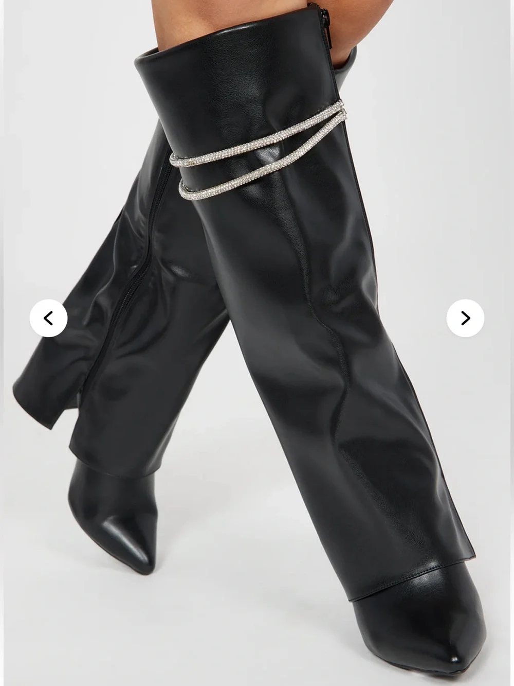 Fashion Nova Look Again Knee High Heeled Boots - Black